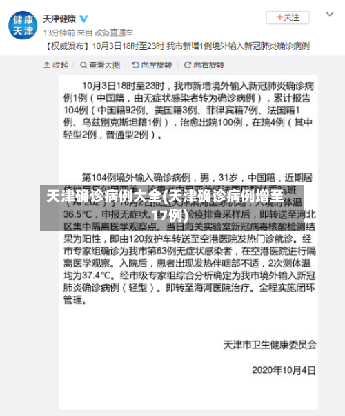 天津确诊病例大全(天津确诊病例增至17例)
