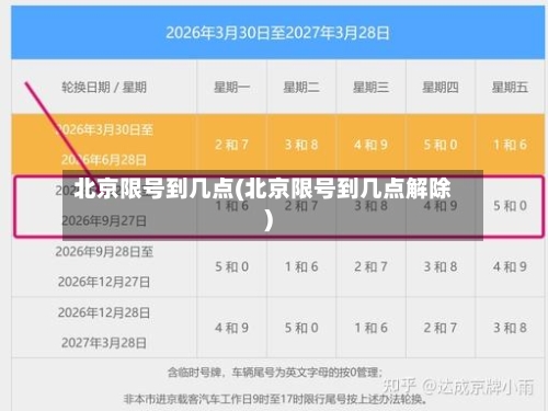 北京限号到几点(北京限号到几点解除)