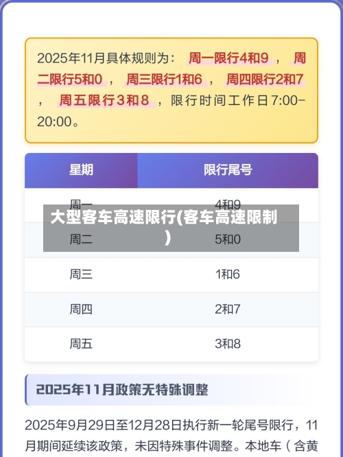 大型客车高速限行(客车高速限制)