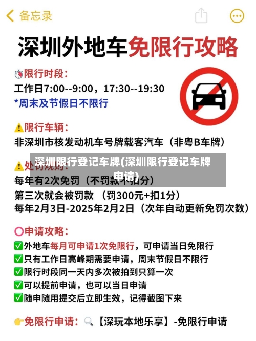 深圳限行登记车牌(深圳限行登记车牌申请)
