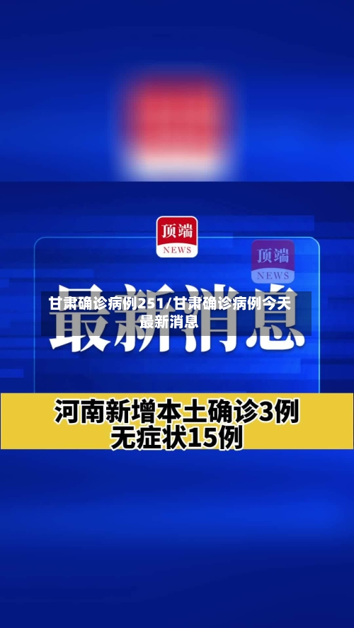 甘肃确诊病例251/甘肃确诊病例今天最新消息