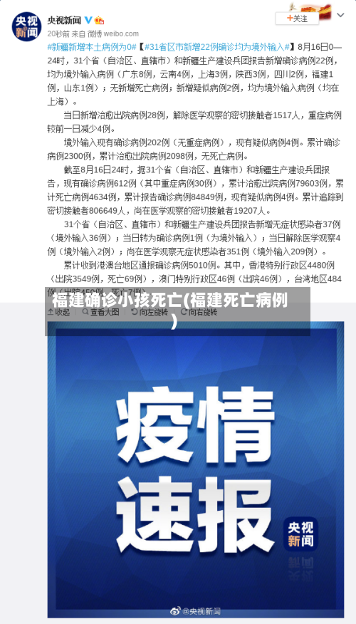 福建确诊小孩死亡(福建死亡病例)