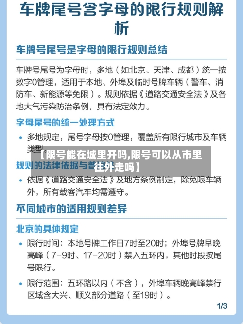 【限号能在城里开吗,限号可以从市里往外走吗】