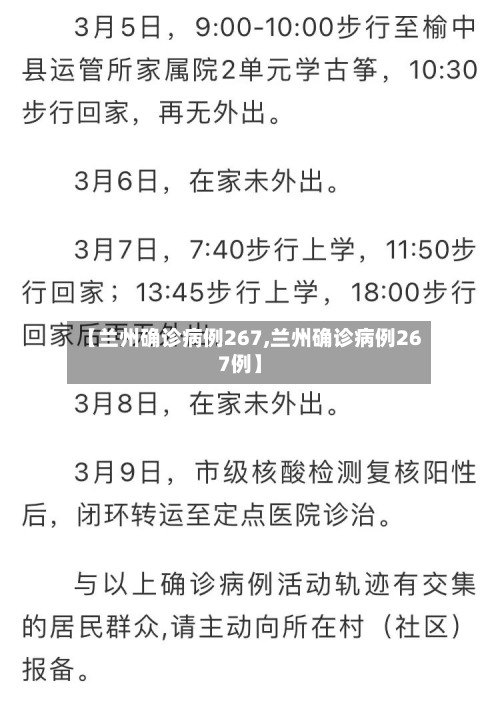 【兰州确诊病例267,兰州确诊病例267例】