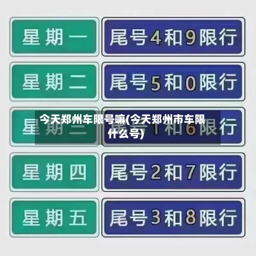 今天郑州车限号嘛(今天郑州市车限什么号)