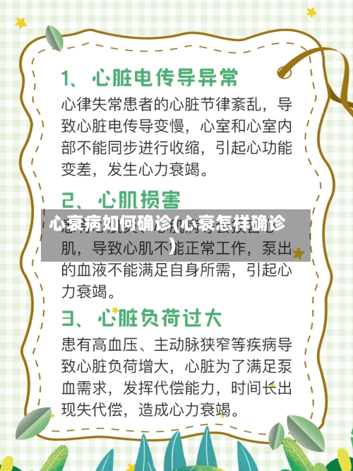心衰病如何确诊(心衰怎样确诊)
