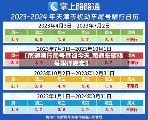 【南通限行尾号查询今天,南通车辆限号限行规定】