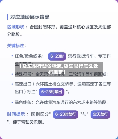 【货车限行禁令标志,货车限行怎么处罚规定】