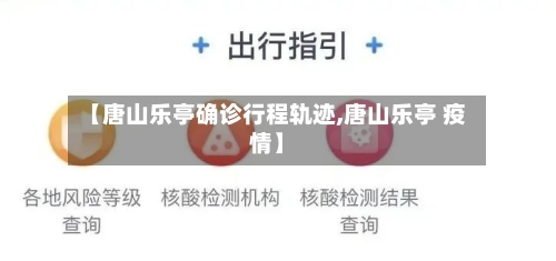 【唐山乐亭确诊行程轨迹,唐山乐亭 疫情】