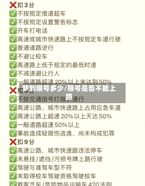 梦到限号多少/限号是否不能上路
