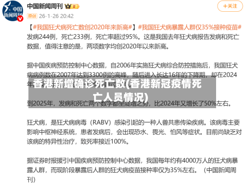 香港新增确诊死亡数(香港新冠疫情死亡人员情况)