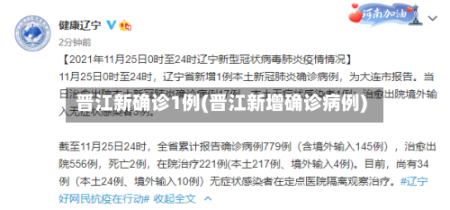 晋江新确诊1例(晋江新增确诊病例)