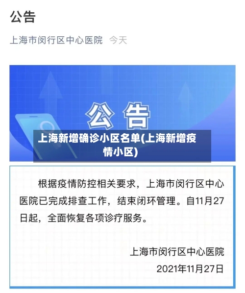 上海新增确诊小区名单(上海新增疫情小区)
