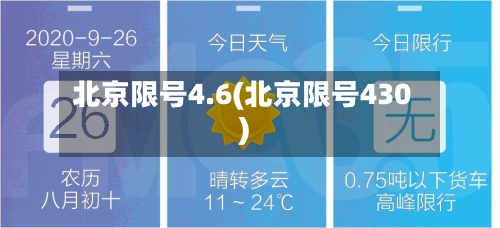 北京限号4.6(北京限号430)