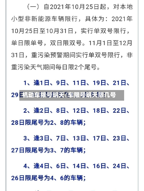 机动车限号明天/车限号明天限几号