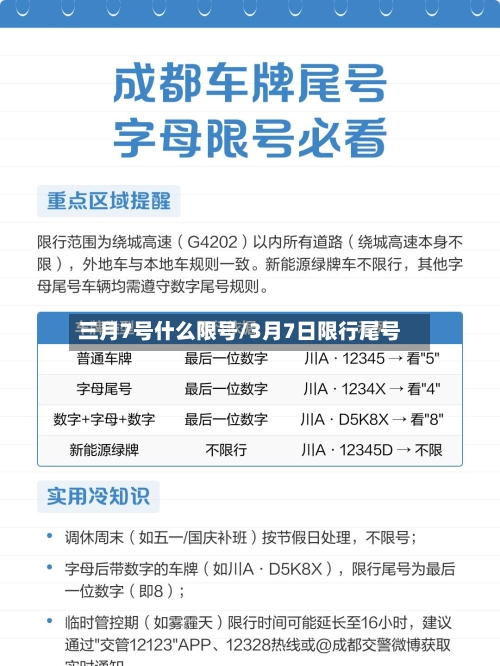 三月7号什么限号/3月7日限行尾号