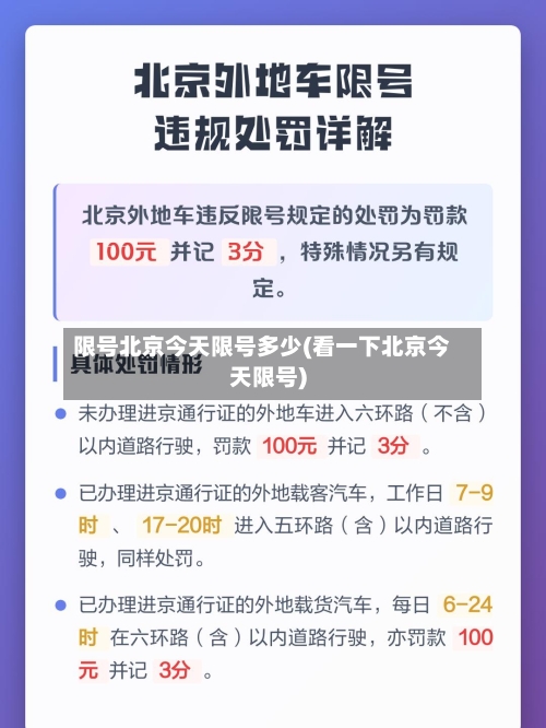 限号北京今天限号多少(看一下北京今天限号)
