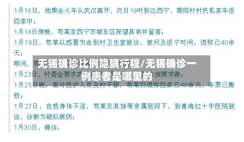 无锡确诊比例隐瞒行程/无锡确诊一例患者是哪里的