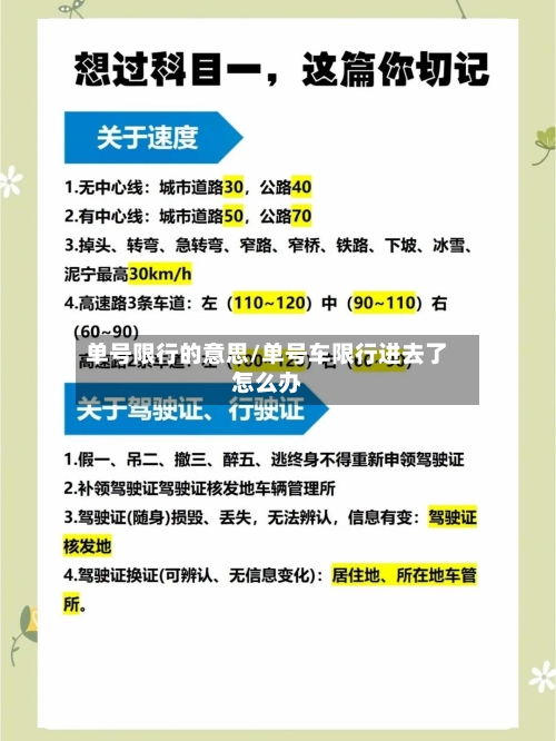 单号限行的意思/单号车限行进去了怎么办