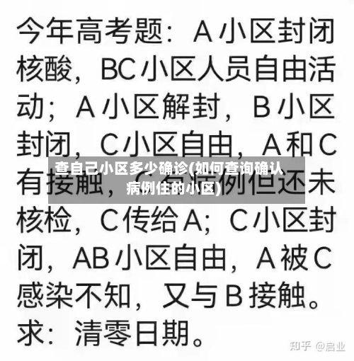 查自己小区多少确诊(如何查询确认病例住的小区)