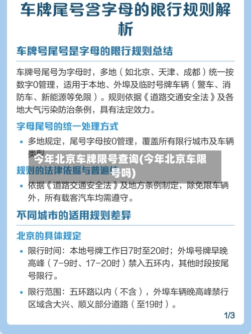 今年北京车牌限号查询(今年北京车限号吗)