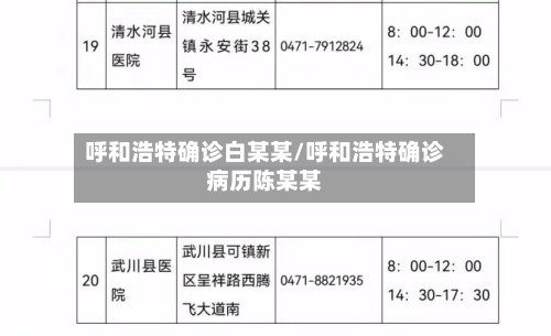 呼和浩特确诊白某某/呼和浩特确诊病历陈某某